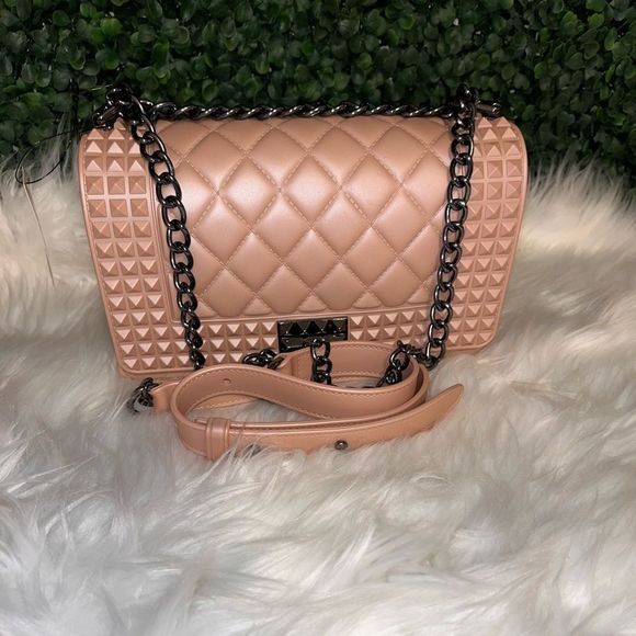 - Beige Studded Jelly Crossbody - Picture 1 of 2